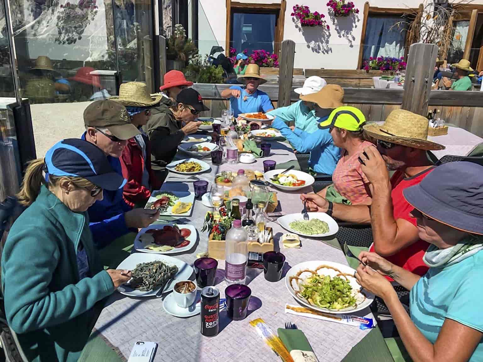 Delicious lunch at a mountain lodge